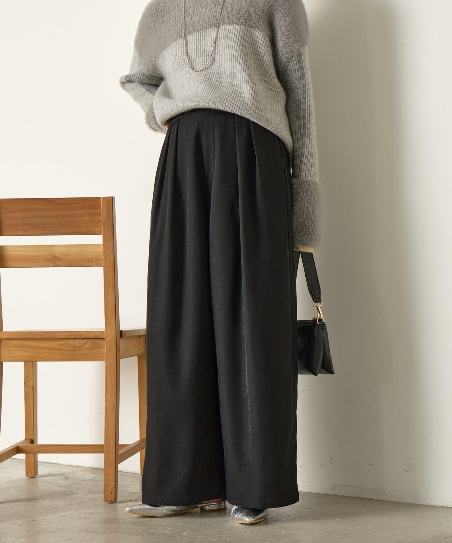 2褶寬鬆長褲