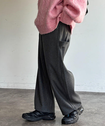 仿羊毛彎曲工裝褲