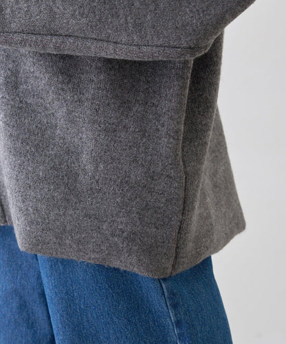 雙拉鍊拼色仿犛牛絨針織夾克