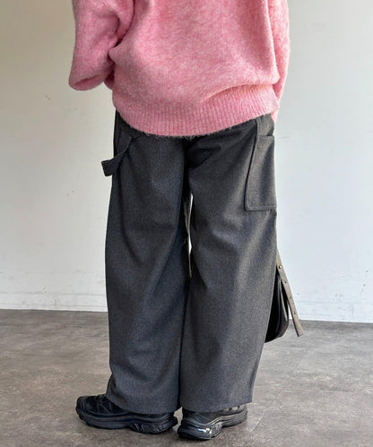 仿羊毛彎曲工裝褲