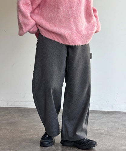 仿羊毛彎曲工裝褲