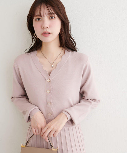 荷葉邊褶皺針織連衣裙