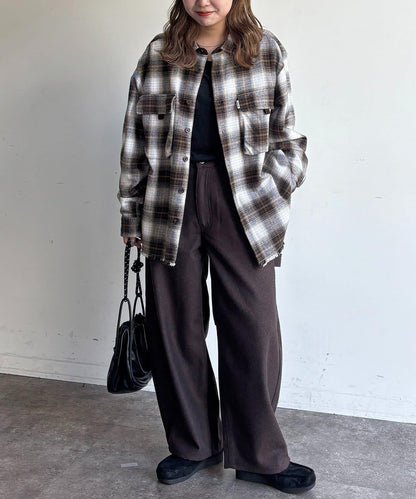 仿羊毛彎曲工裝褲