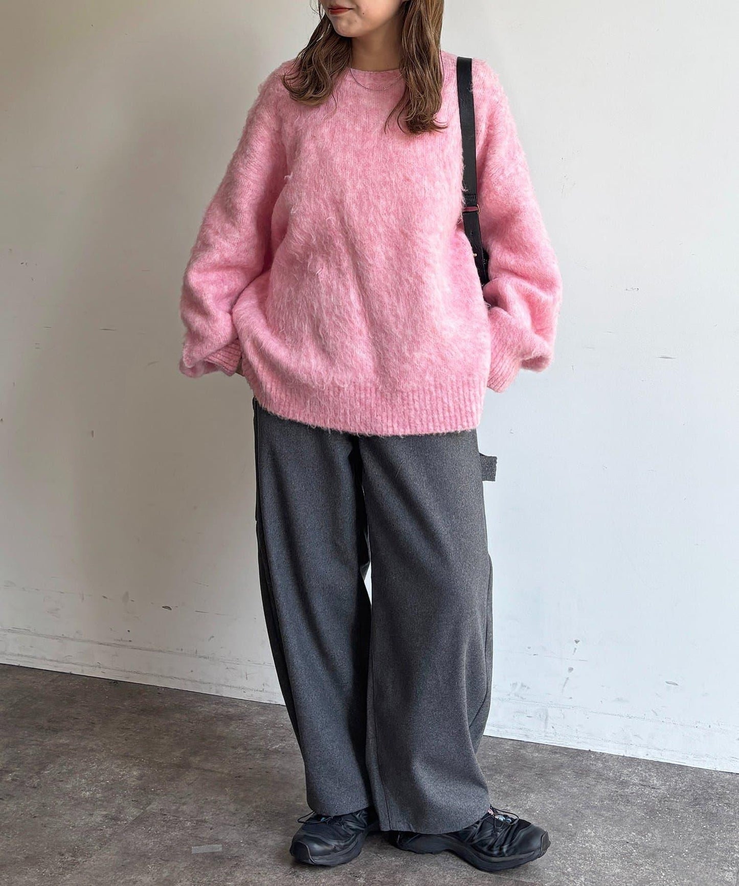 仿羊毛彎曲工裝褲