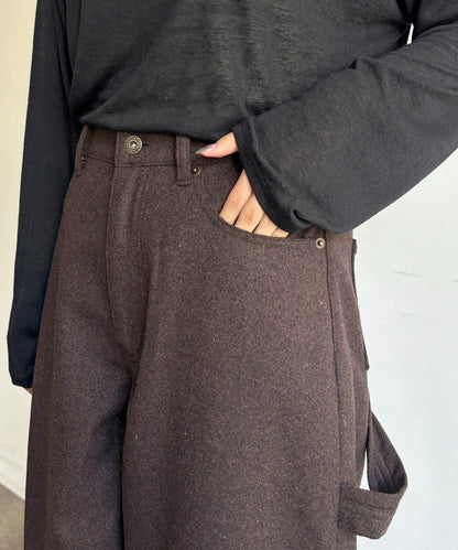 仿羊毛彎曲工裝褲