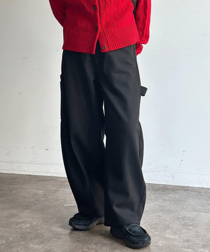 仿羊毛彎曲工裝褲