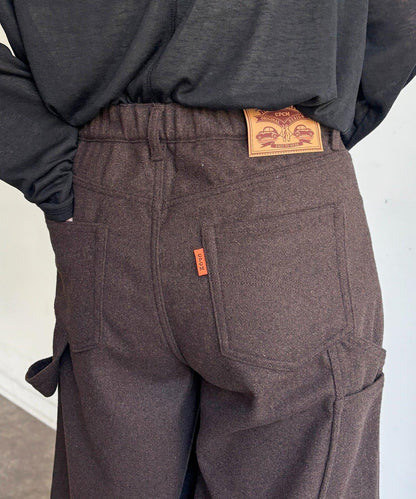 仿羊毛彎曲工裝褲