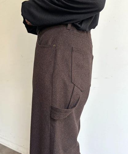仿羊毛彎曲工裝褲
