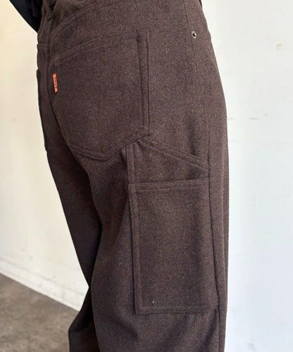 仿羊毛彎曲工裝褲