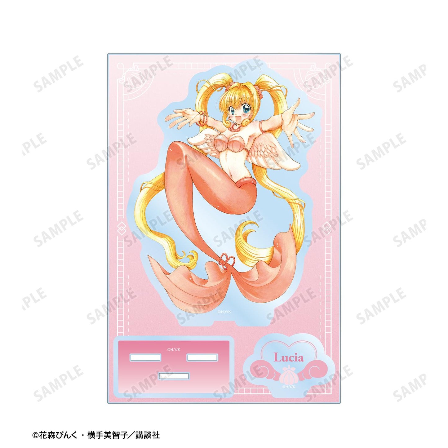 《人魚的旋律》_花森ぴんく老師 繪製 七海露西亞 穿羽毛的美人魚ver. 附配件大號亞克力立牌