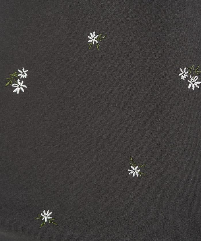 小花刺繡加絨衛衣套頭衫