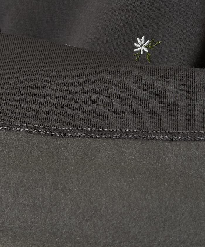 小花刺繡加絨衛衣套頭衫