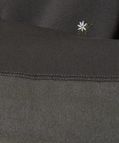 小花刺繡加絨衛衣套頭衫