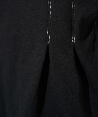 配色 ステッチ タック Aライン 裏起毛 チュニック【限定展開】