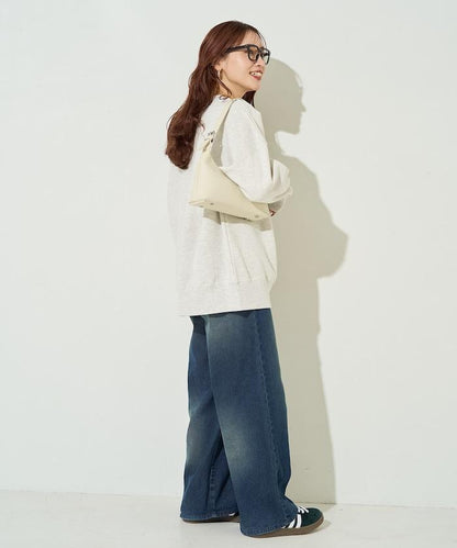 豹紋毛圈繡珍珠加絨衛衣