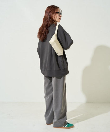 鬥牛犬亮片刺繡加絨寬鬆衛衣