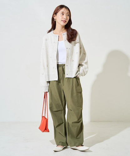 小花刺繡加絨衛衣開衫