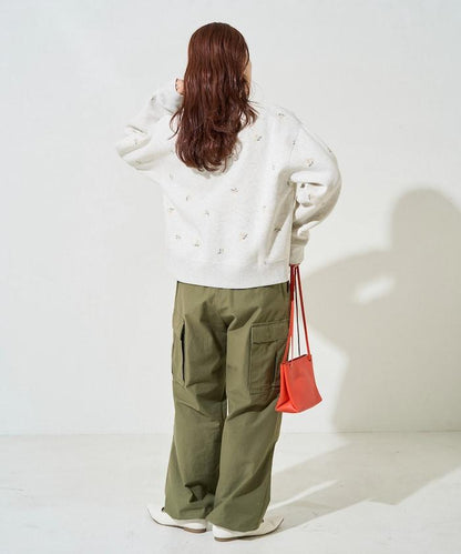 小花刺繡加絨衛衣開衫