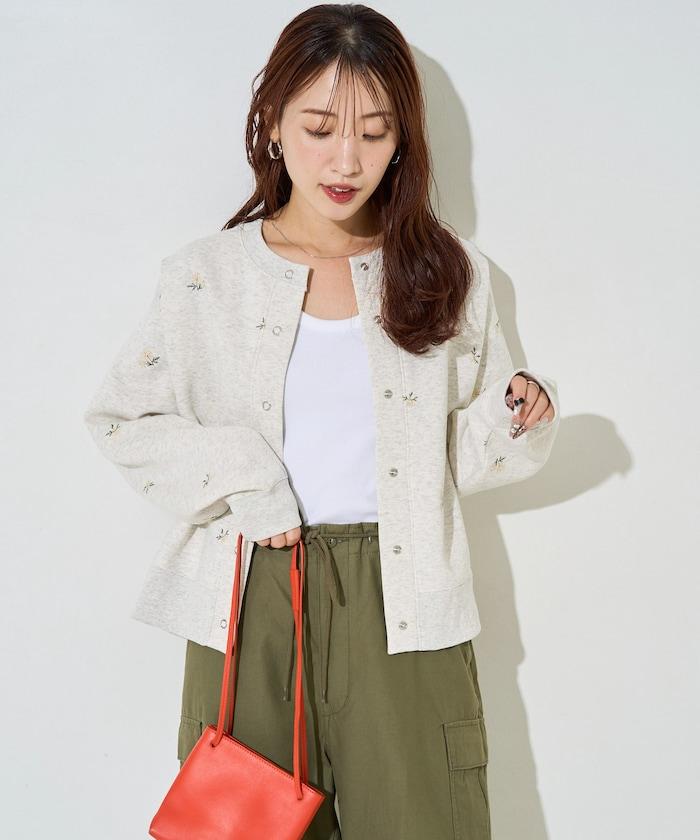 小花刺繡加絨衛衣開衫