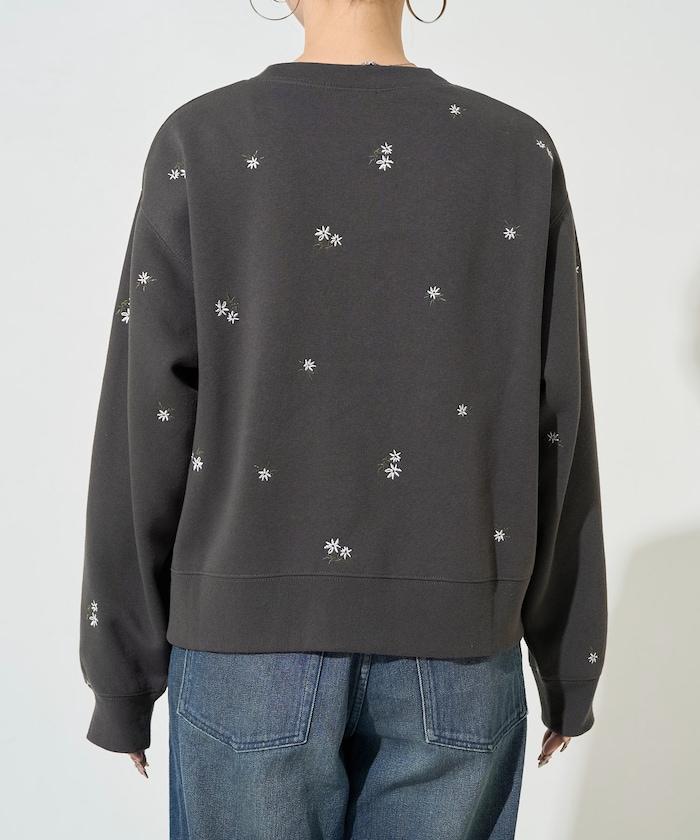 小花刺繡加絨衛衣開衫