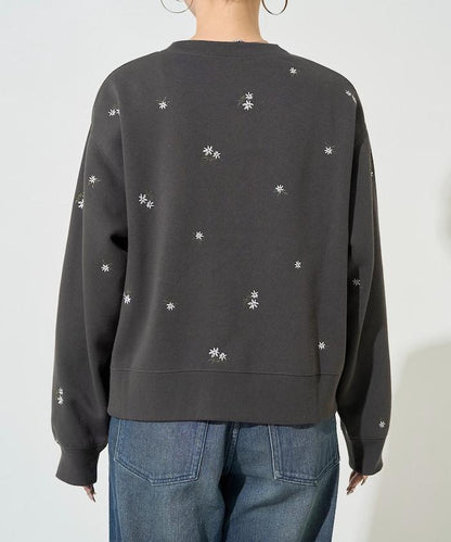 小花刺繡加絨衛衣開衫