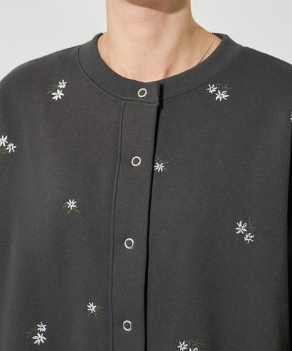 小花刺繡加絨衛衣開衫