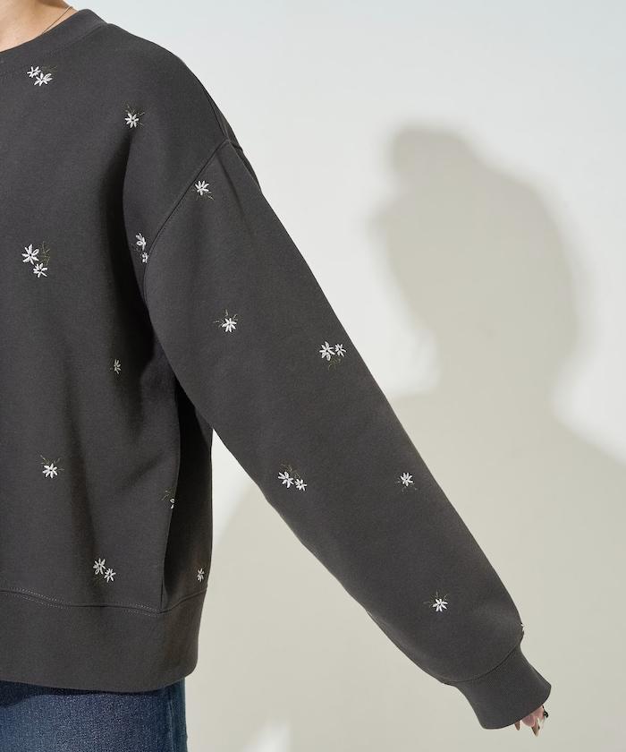 小花刺繡加絨衛衣開衫