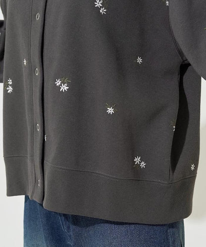 小花刺繡加絨衛衣開衫