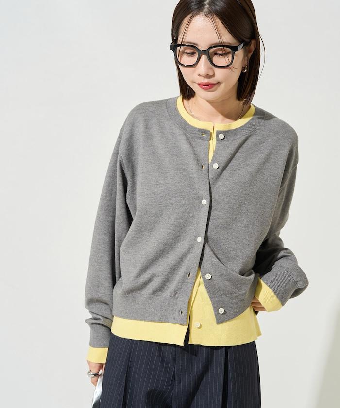 拼接配色紐扣開衫