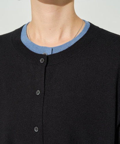 拼接配色紐扣開衫