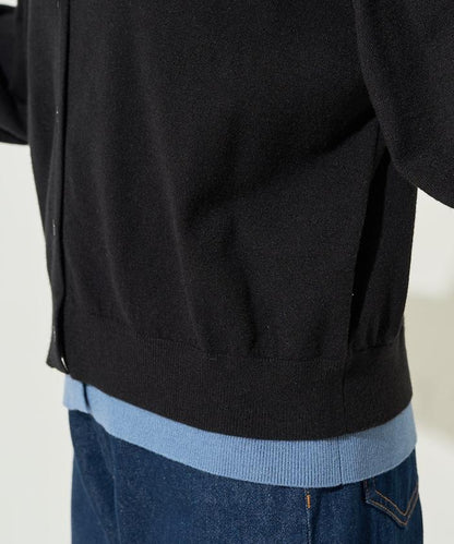 拼接配色紐扣開衫