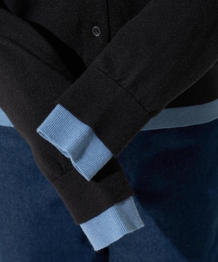 拼接配色紐扣開衫