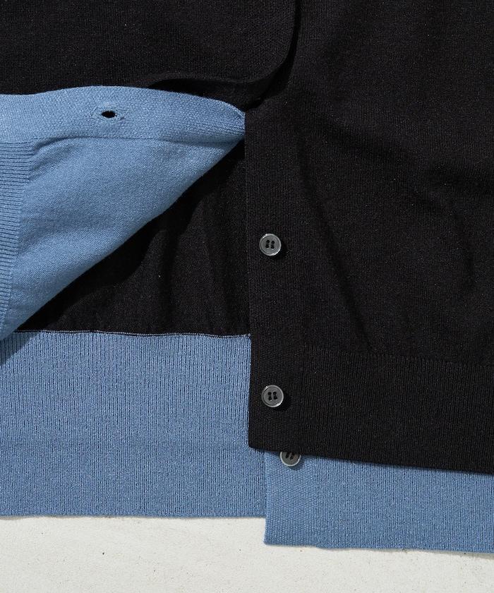 拼接配色紐扣開衫