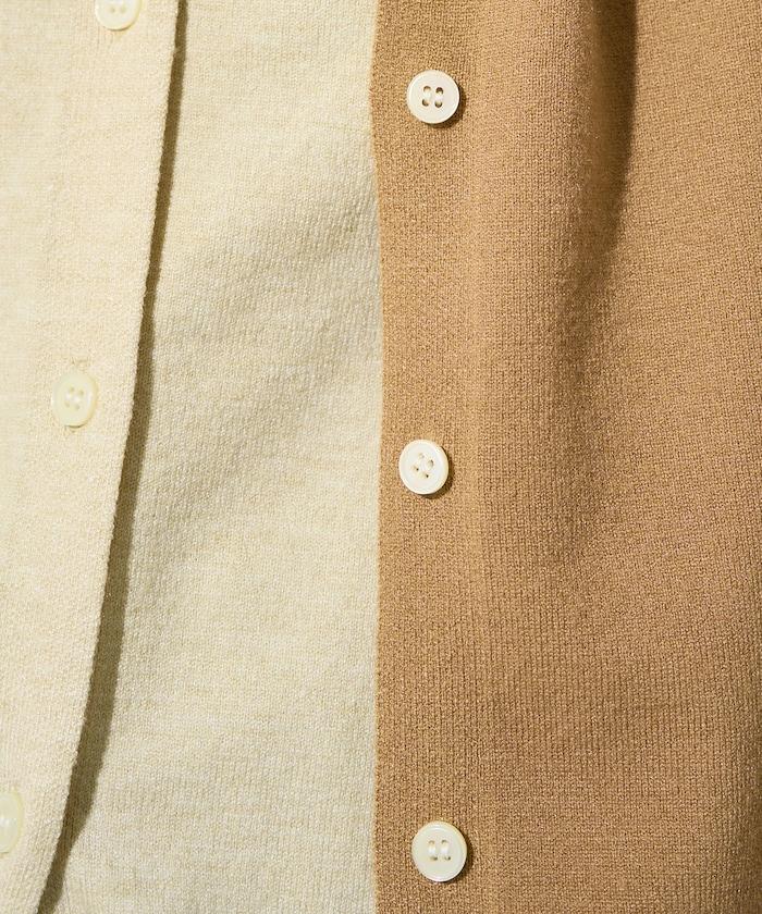 拼接配色紐扣開衫