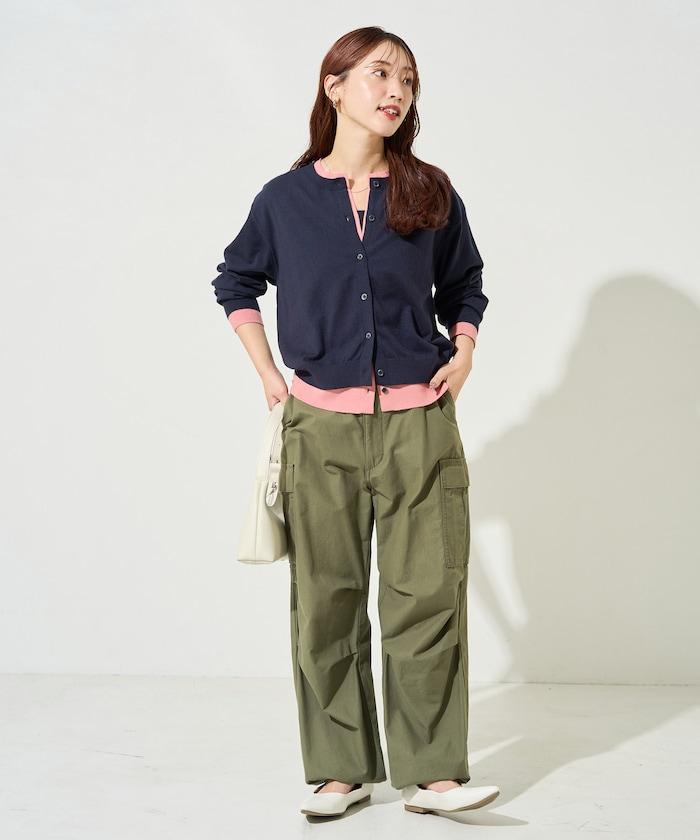 拼接配色紐扣開衫