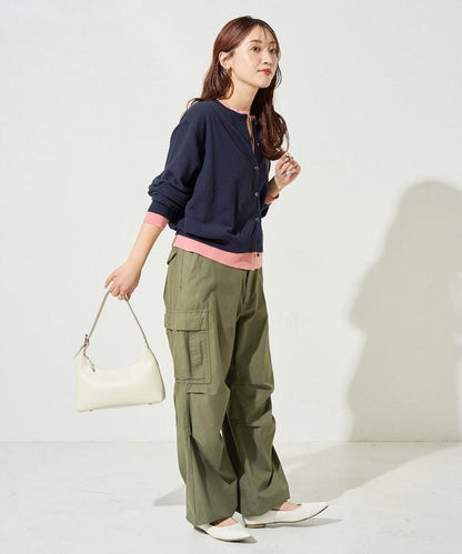 拼接配色紐扣開衫