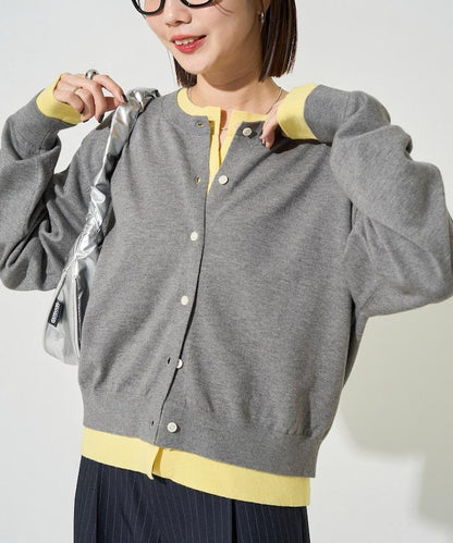 拼接配色紐扣開衫