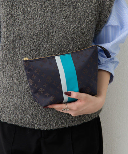 條紋印花化妝包 M