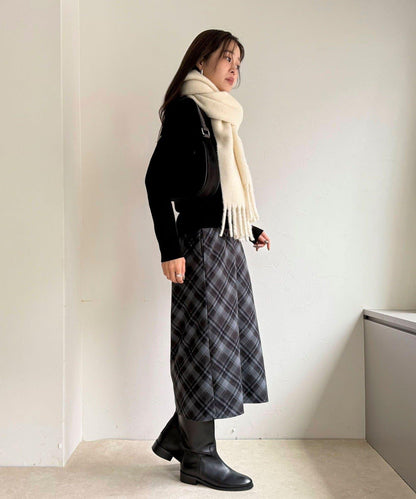 格紋中長裙