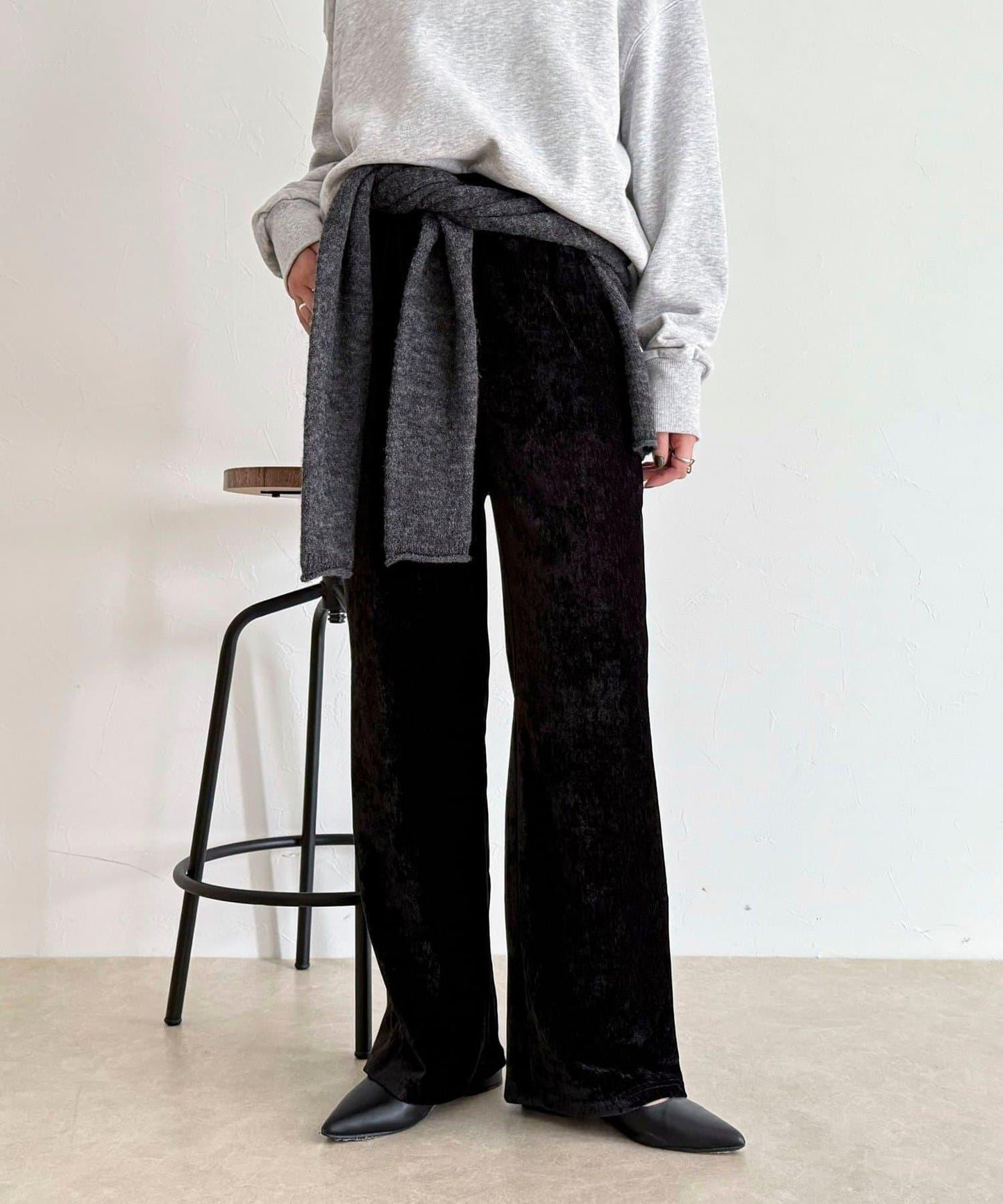 燈芯絨彈力喇叭褲