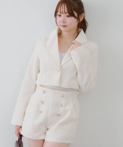 【套裝可搭配】粗花呢短款夾克