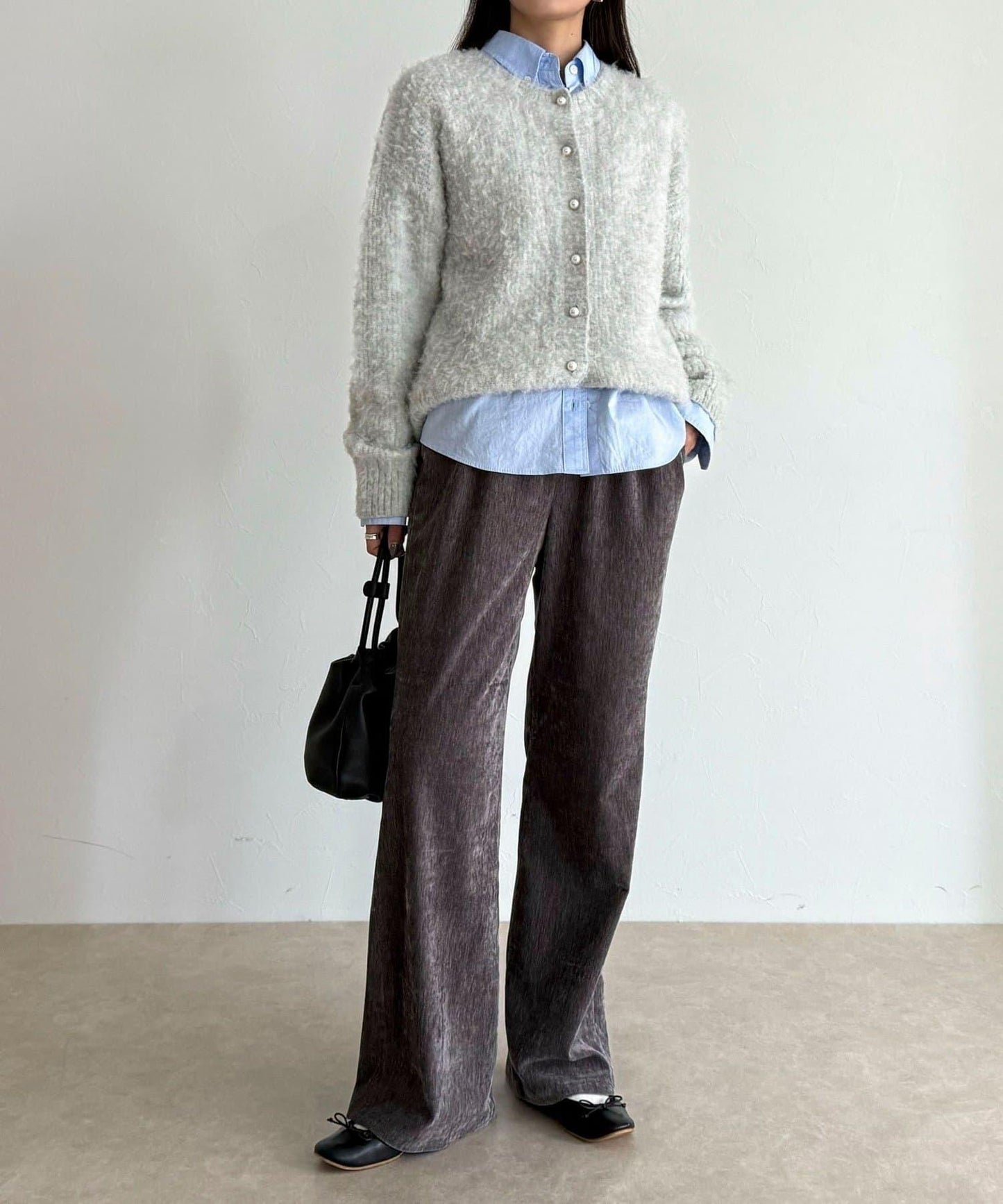 燈芯絨彈力喇叭褲