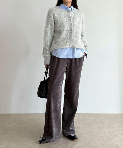 燈芯絨彈力喇叭褲