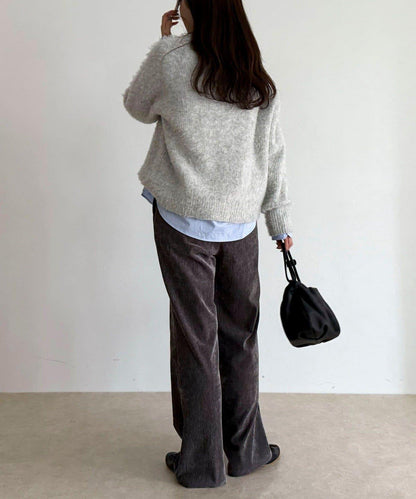 燈芯絨彈力喇叭褲