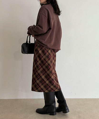 格紋中長裙