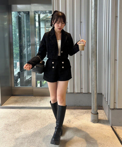 【套裝可搭配】粗花呢短款夾克