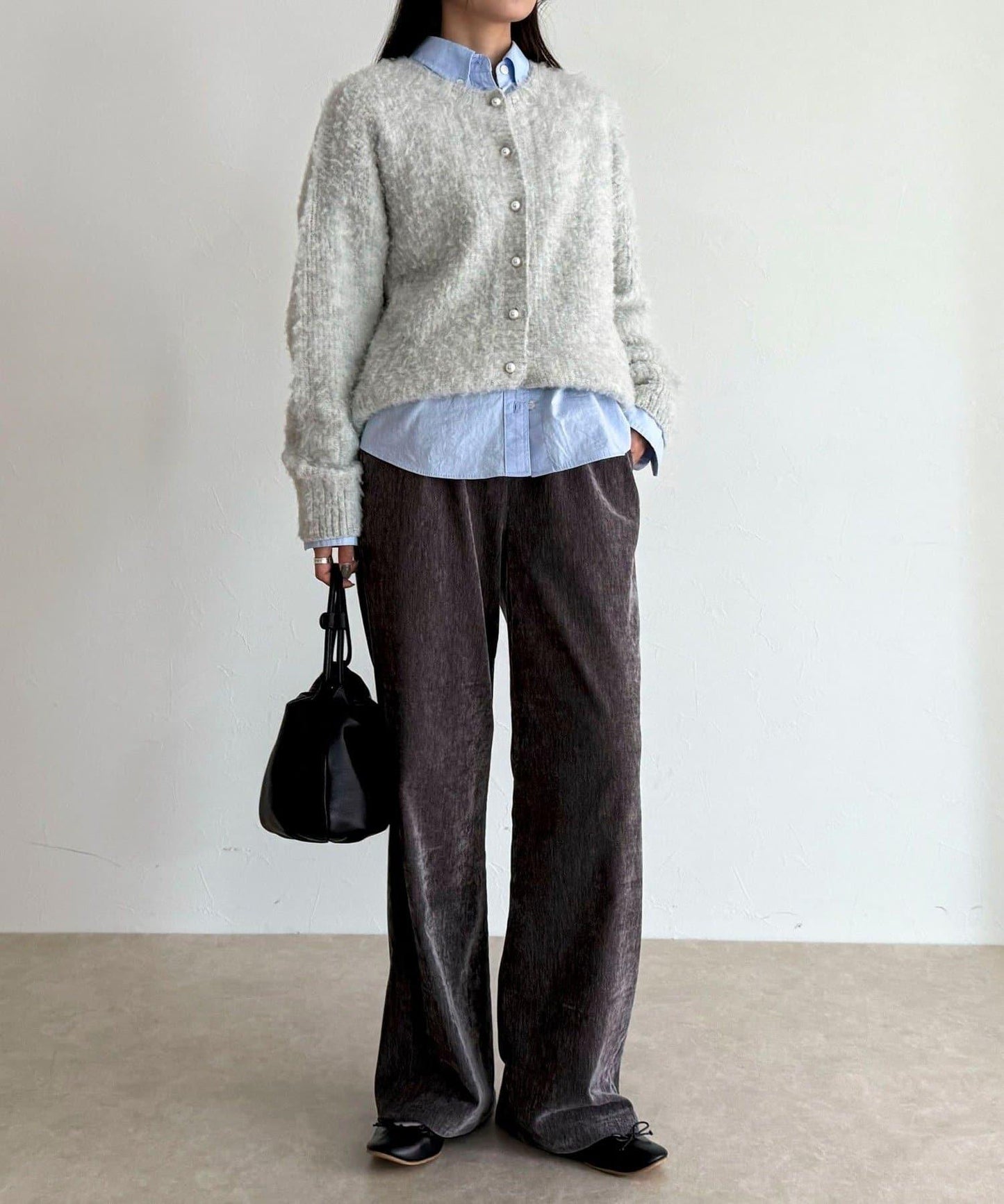 燈芯絨彈力喇叭褲