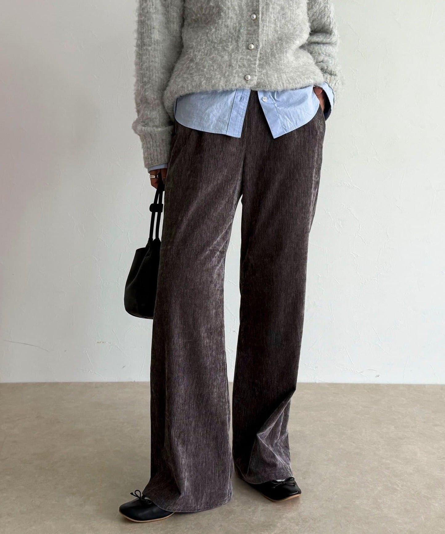 燈芯絨彈力喇叭褲