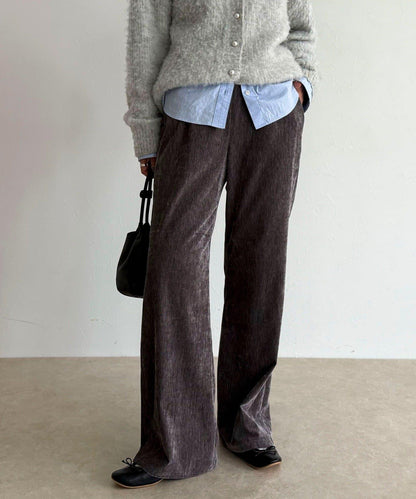 燈芯絨彈力喇叭褲