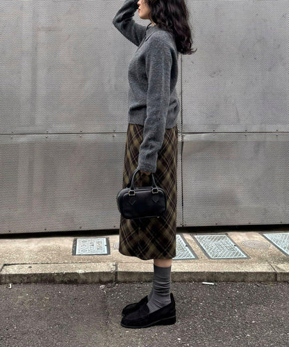 格紋中長裙